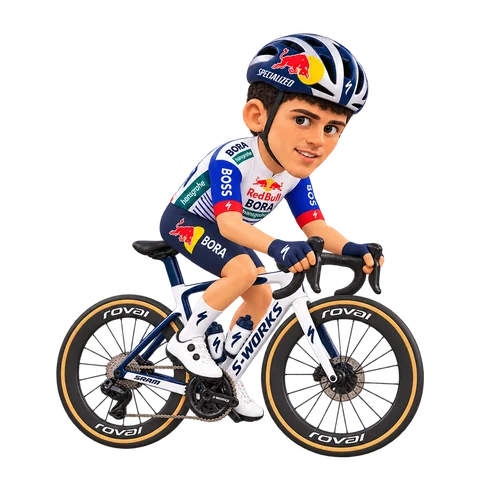 Illustration de Adrien Boichis dans la tenue 2026 de Red Bull–BORA–hansgrohe