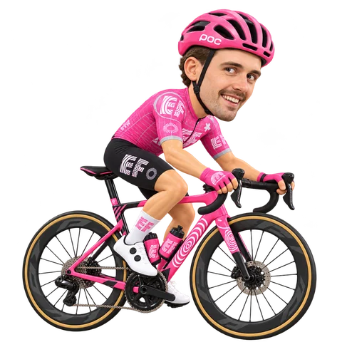 Illustration von Alastair Mackellar im 2026er Trikot von EF Education-EasyPost