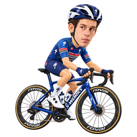 Illustration von Alberto Dainese im 2026er Trikot von Soudal Quick-Step