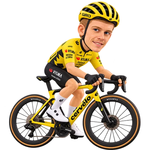Illustration von Anton Schiffer im 2026er Trikot von Team Visma | Lease a Bike
