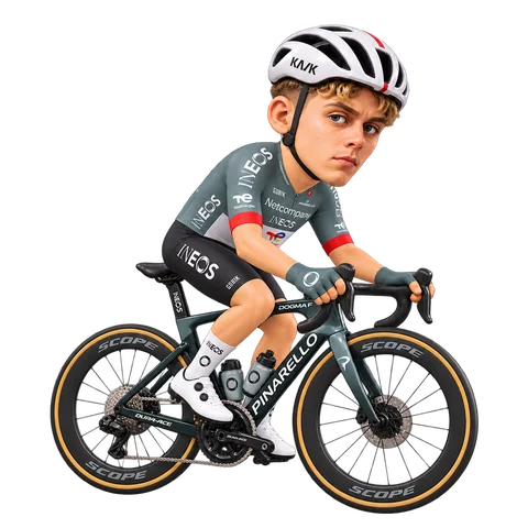 Illustration von Artem Shmidt im 2026er Trikot von Netcompany INEOS