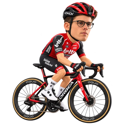 Illustrazione di Baptiste Veistroffer con la divisa 2026 della Lotto-Intermarché