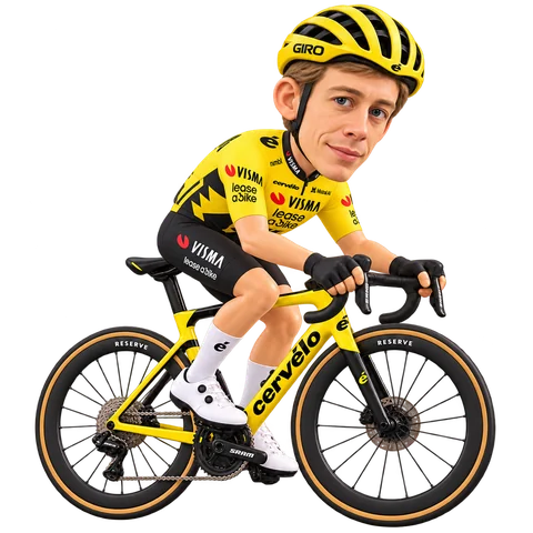 Illustration von Bart Lemmen im 2026er Trikot von Team Visma | Lease a Bike