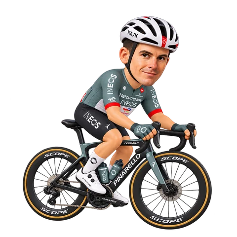 Illustration von Ben Swift im 2026er Trikot von Netcompany INEOS