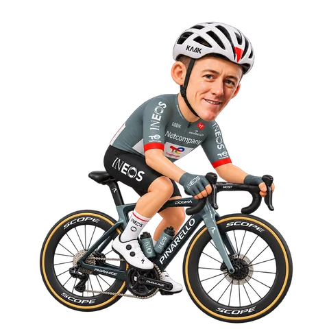 Illustration von Connor Swift im 2026er Trikot von Netcompany INEOS