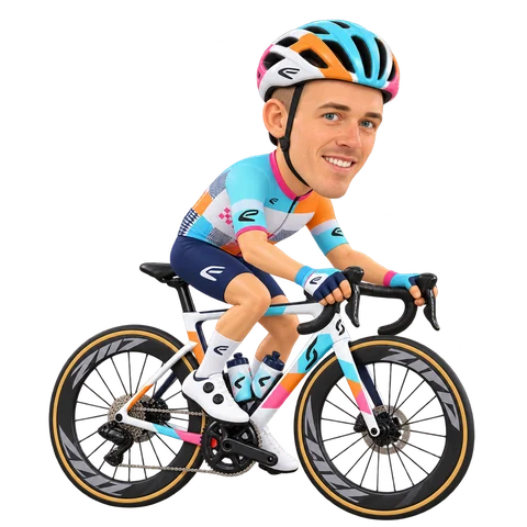 Illustrazione di Dion Smith con la divisa 2026 della NSN Cycling Team