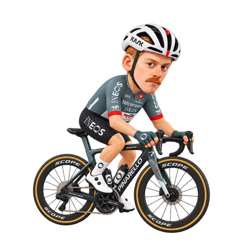 Illustration von Dorian Godon im 2026er Trikot von Netcompany INEOS