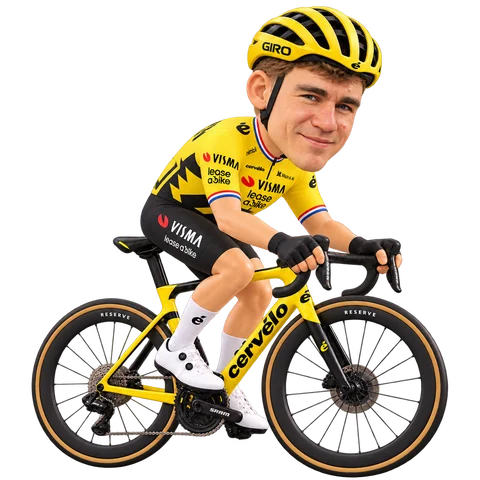 Illustration von Fabio Jakobsen im 2026er Trikot von Team Visma | Lease a Bike