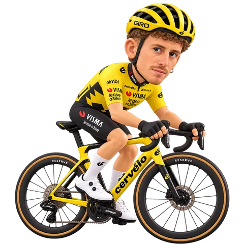 Illustration von Filippo Fiorelli im 2026er Trikot von Team Visma | Lease a Bike