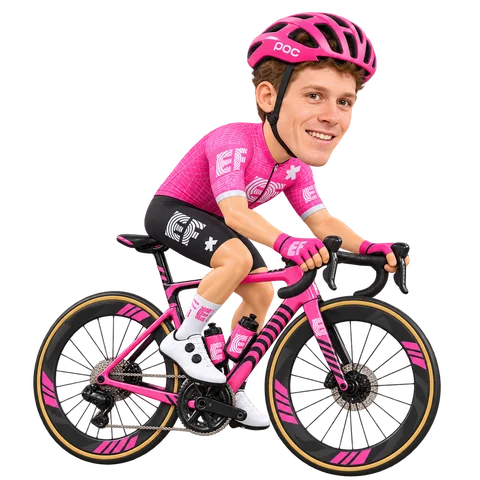 Illustrazione di Georg Steinhauser con la divisa 2026 della EF Education-EasyPost