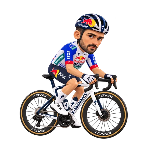 Illustration de Gianni Moscon dans la tenue 2026 de Red Bull–BORA–hansgrohe