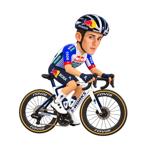 Ilustración de Haimar Etxeberria con el maillot 2026 de Red Bull–BORA–hansgrohe