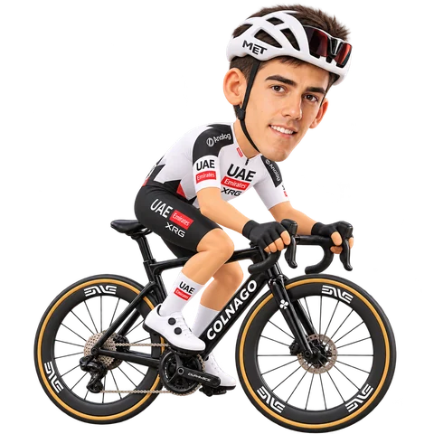 Illustration von Igor Arrieta im 2026er Trikot von UAE Team Emirates-XRG