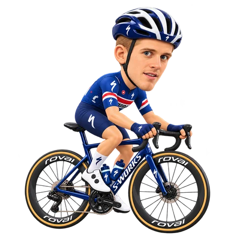 Illustration von Ilan van Wilder im 2026er Trikot von Soudal Quick-Step