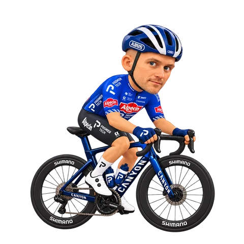 Illustration von Jonas Rickaert im 2026er Trikot von Alpecin-Premier Tech