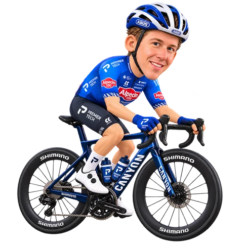 Illustration von Kaden Groves im 2026er Trikot von Alpecin-Premier Tech