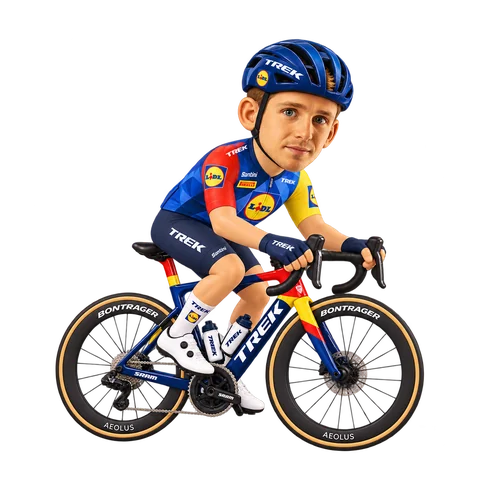 Illustration von Lennard Kämna im 2026er Trikot von Lidl–Trek