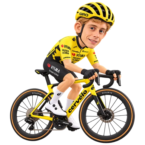 Illustration von Louis Barré im 2026er Trikot von Team Visma | Lease a Bike