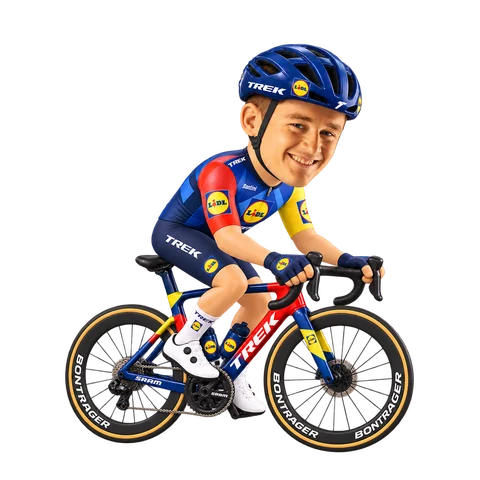Illustration von Mathias Sunekær Norsgaard im 2026er Trikot von Lidl–Trek