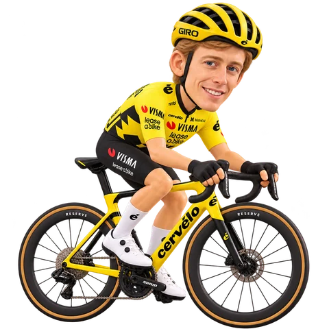 Illustration von Matteo Jorgenson im 2026er Trikot von Team Visma | Lease a Bike