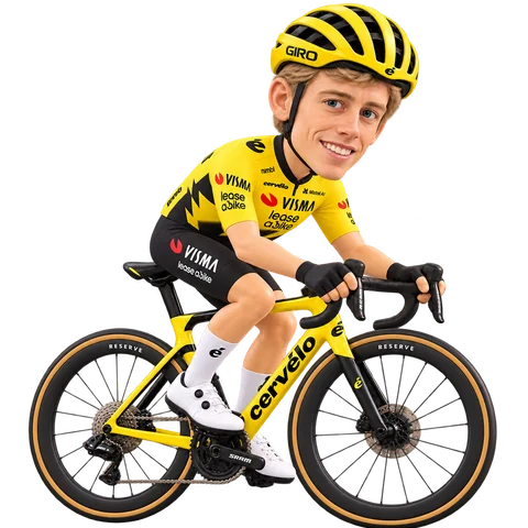 Illustration von Matthew Brennan im 2026er Trikot von Team Visma | Lease a Bike