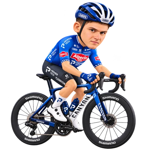 Illustration von Maurice Ballerstedt im 2026er Trikot von Alpecin-Premier Tech