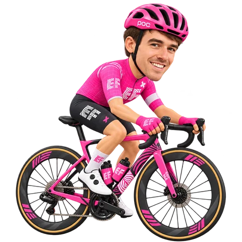 Illustration von Max Walker im 2026er Trikot von EF Education-EasyPost
