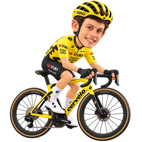 Illustration von Menno Huising im 2026er Trikot von Team Visma | Lease a Bike