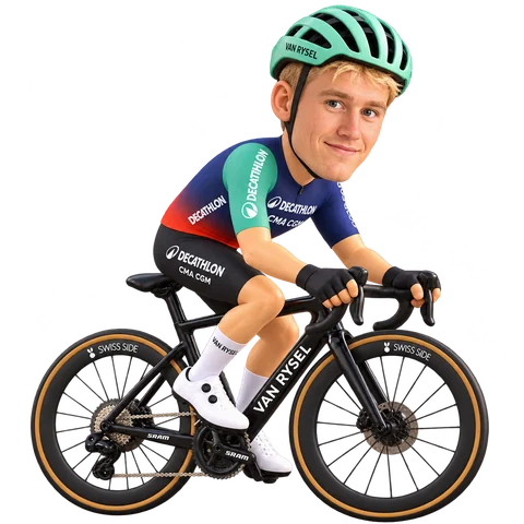 Illustration von Rasmus Søjberg Pedersen im 2026er Trikot von Decathlon CMA CGM