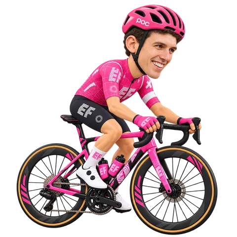 Illustration von Sean Quinn im 2026er Trikot von EF Education-EasyPost