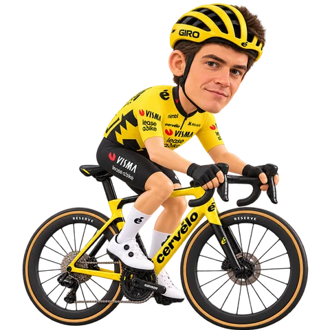 Illustration von Sepp Kuss im 2026er Trikot von Team Visma | Lease a Bike