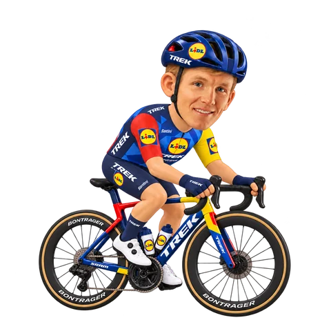 Illustration von Søren Kragh Andersen im 2026er Trikot von Lidl–Trek
