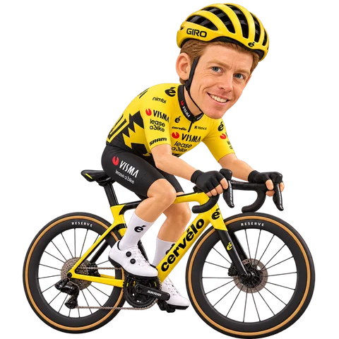 Illustration von Steven Kruijswijk im 2026er Trikot von Team Visma | Lease a Bike
