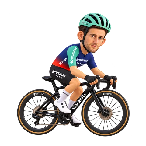 Illustration von Tiesj Benoot im 2026er Trikot von Decathlon CMA CGM