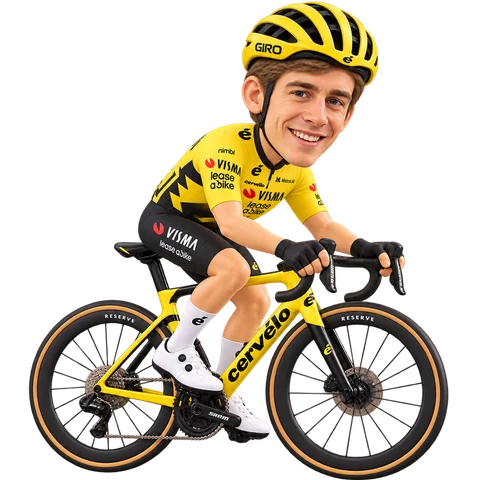 Illustration von Tijmen Graat im 2026er Trikot von Team Visma | Lease a Bike