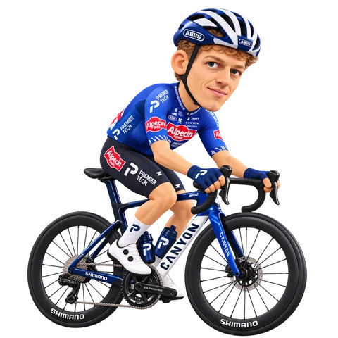 Illustration von Tim Marsman im 2026er Trikot von Alpecin-Premier Tech
