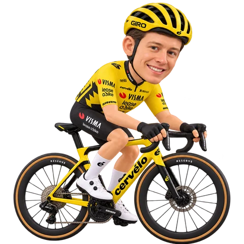 Illustration von Tim Rex im 2026er Trikot von Team Visma | Lease a Bike
