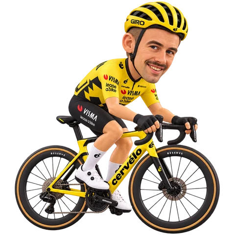 Illustration von Victor Campenaerts im 2026er Trikot von Team Visma | Lease a Bike