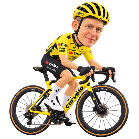 Illustration von Wilco Kelderman im 2026er Trikot von Team Visma | Lease a Bike